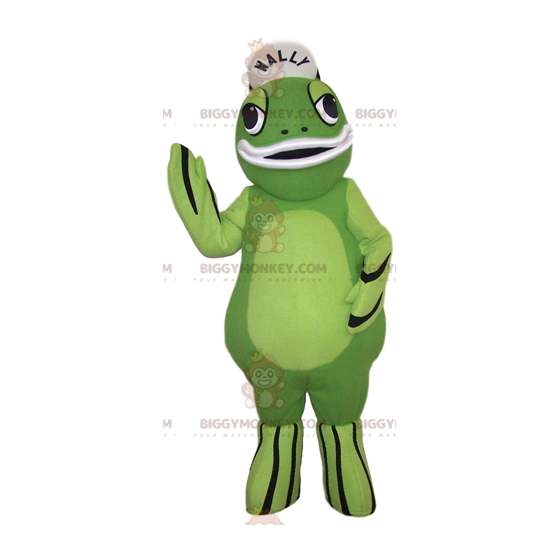 Traje de mascote de rã verde BIGGYMONKEY™. fantasia de sapo