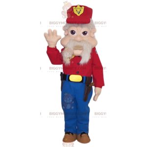 Traje de mascote de homem idoso com barba grande BIGGYMONKEY™ –