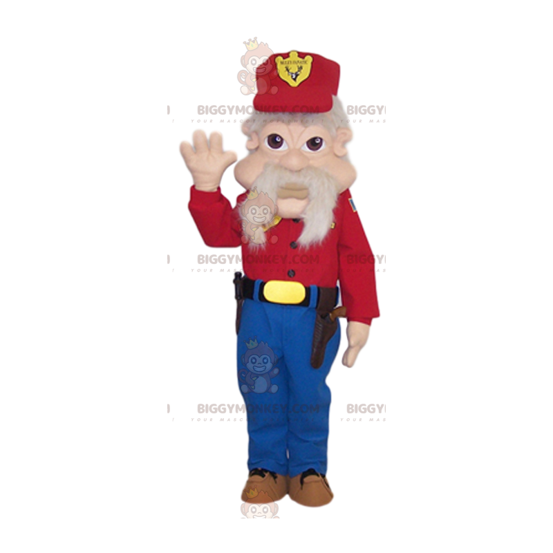 Traje de mascote de homem idoso com barba grande BIGGYMONKEY™ –