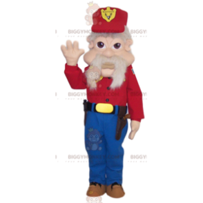 Traje de mascote de homem idoso com barba grande BIGGYMONKEY™ –