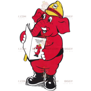 Costume de mascotte BIGGYMONKEY™ d'éléphant rouge avec un