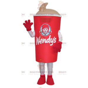 Κόκκινη και λευκή στολή μασκότ BIGGYMONKEY™ για παγωτό -