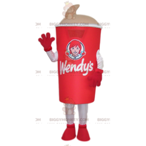 Červený a bílý hrnec na zmrzlinu Kostým maskota BIGGYMONKEY™ –