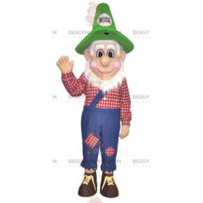 Farmer BIGGYMONKEY™ Maskottchenkostüm mit Overall. Bauerntracht