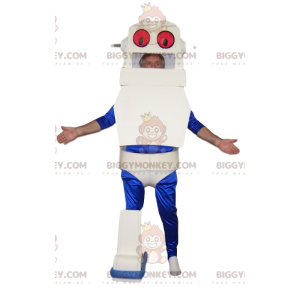 Costume mascotte BIGGYMONKEY™ robot bianco e blu. costume da