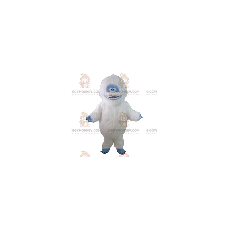 Costume de mascotte BIGGYMONKEY™ de yeti blanc et bleu. Costume