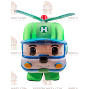 Disfraz de mascota Helicóptero verde y blanco BIGGYMONKEY™