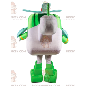 Grön och vit Helikopter BIGGYMONKEY™ Maskotdräkt, Transformers