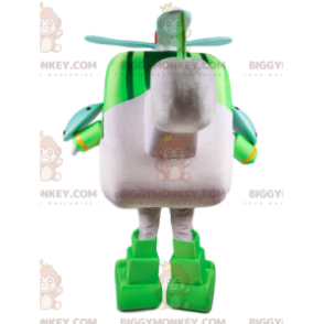 Kostium maskotka zielono-biały helikopter BIGGYMONKEY™, styl