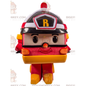 Rød og sort lastbil BIGGYMONKEY™ Mascot Costume Transformer -