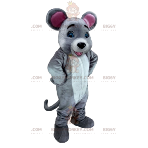 Costume de mascotte BIGGYMONKEY™ de souris blanche et grise.