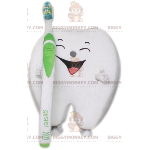 Traje da mascote do Dente Branco BIGGYMONKEY™. traje de dente