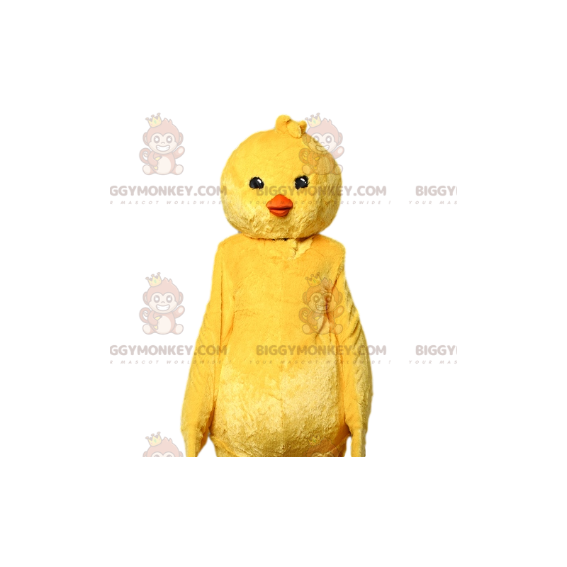 Traje de mascote BIGGYMONKEY™ de pintainho amarelo. traje de