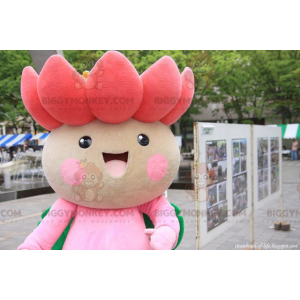 Cute Pink and Green Lotus Flower BIGGYMONKEY™ Mascot Costume –