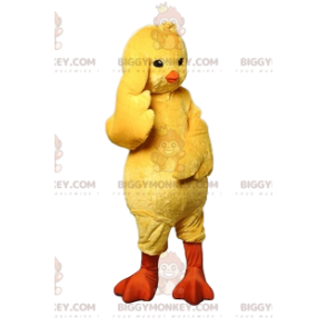 Yellow Chick BIGGYMONKEY™ maskotkostume. gult kyllingekostume -