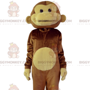 BIGGYMONKEY™-Maskottchen-Kostüm „Lachender Affe“ in Braun und