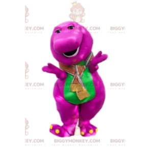 Costume de mascotte BIGGYMONKEY™ de dinosaure fushia et vert.