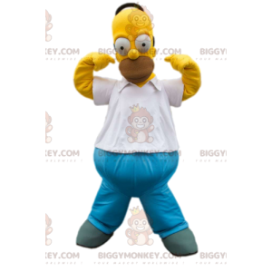 BIGGYMONKEY™ mascottekostuum van Homer Simpson, de vader van de