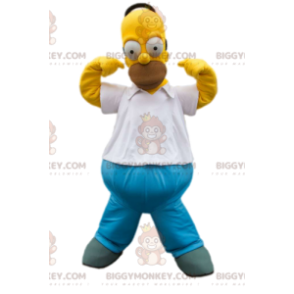 BIGGYMONKEY™ mascottekostuum van Homer Simpson, de vader van de