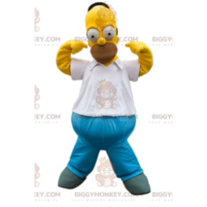 BIGGYMONKEY™ maskotdräkt av Homer Simpson, pappan till familjen