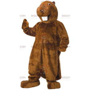 Kostým maskota Super Smiling Beaver BIGGYMONKEY™. kostým bobra