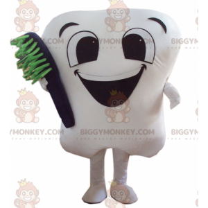 Kostium maskotka Giant White Tooth BIGGYMONKEY™ ze szczoteczką