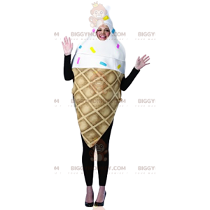 Ice Cream Cone BIGGYMONKEY™ Maskottchen-Kostüm mit bunten