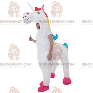 Costume da mascotte Rainbow Mane Unicorn BIGGYMONKEY™ -