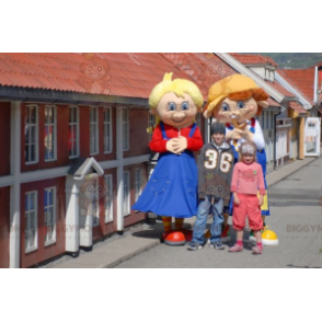 2 BIGGYMONKEY™s maskot af germanske karakterer, en pige og en
