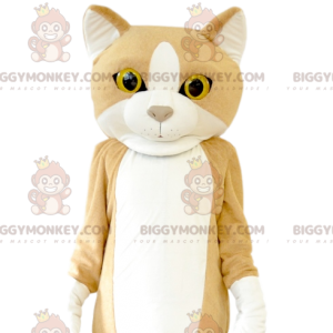 Fato de mascote BIGGYMONKEY™ de gato com lindos olhos amarelos.