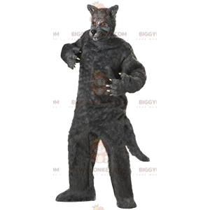 Traje de mascote aterrorizante de lobo cinzento BIGGYMONKEY™.