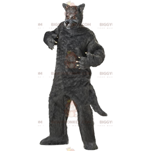 Furchteinflößendes Grauer Wolf BIGGYMONKEY™ Maskottchen-Kostüm.