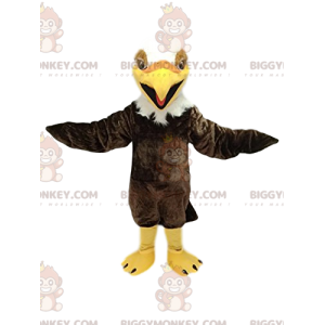 Costume de mascotte BIGGYMONKEY™ d'aigle royal marron et blanc.