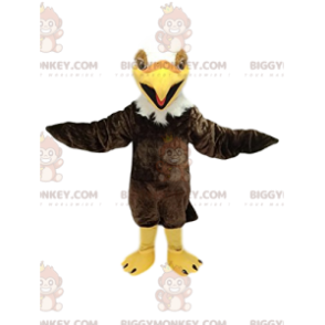 Traje de mascote marrom e branco da águia dourada BIGGYMONKEY™.
