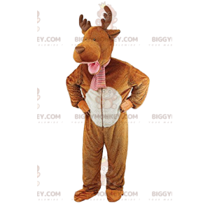 Costume de mascotte BIGGYMONKEY™ de cerf marron. Costume de