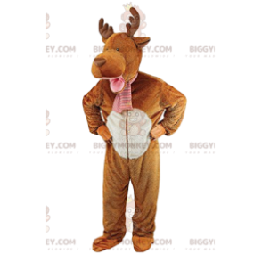 Kostým maskota hnědého jelena BIGGYMONKEY™. Kostým hnědého