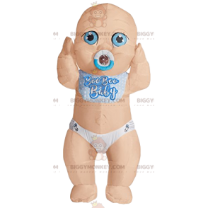 Baby BIGGYMONKEY™ mascottekostuum met mooie blauwe ogen.
