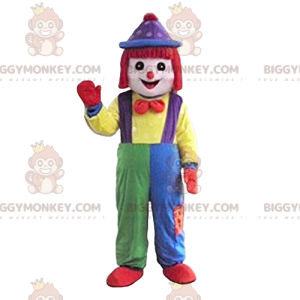 Clown BIGGYMONKEY™ mascottekostuum met schattige veelkleurige