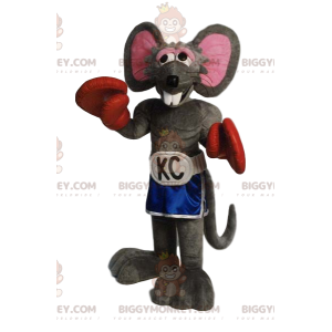 Costume de mascotte BIGGYMONKEY™ de souris grise avec un short