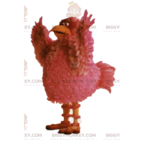 Costume de mascotte BIGGYMONKEY™ de poule rose avec de belles