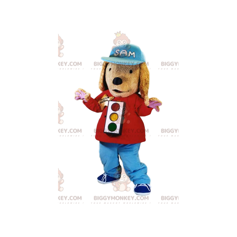 Traje de mascote para cachorro BIGGYMONKEY™ com semáforo e boné