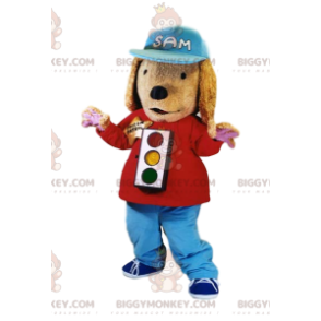 Traje de mascote para cachorro BIGGYMONKEY™ com semáforo e boné