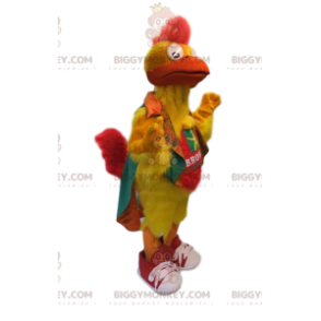Disfraz de mascota BIGGYMONKEY™ de pollo amarillo neón. disfraz