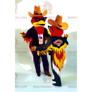 Costume de mascotte BIGGYMONKEY™ de couple d'aigle rouge en