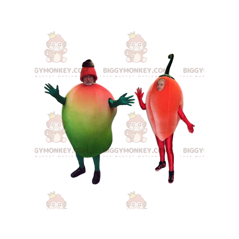 Exotisch fruit BIGGYMONKEY™ mascottekostuum Duo. fruitkostuum -