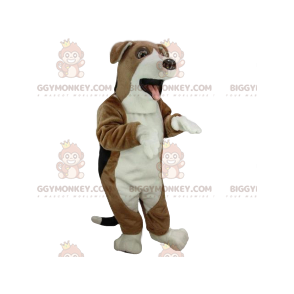 Super cool hvid og brun hund BIGGYMONKEY™ maskotkostume -