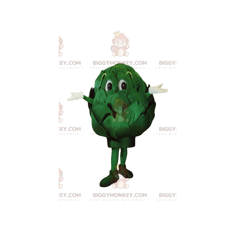 Traje de mascote verde alcachofra BIGGYMONKEY™. Fantasia de