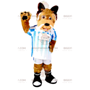 Brun hund BIGGYMONKEY™ maskotdräkt i sportkläder. hunddräkt -