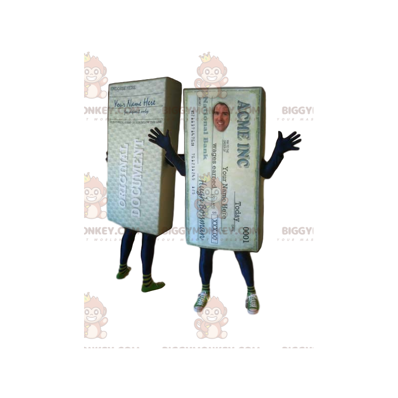 Banknote BIGGYMONKEY™ Maskottchenkostüm. Banknoten-Kostüm -
