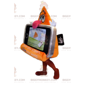 Grijze mobiele telefoon BIGGYMONKEY™ mascottekostuum op leuke